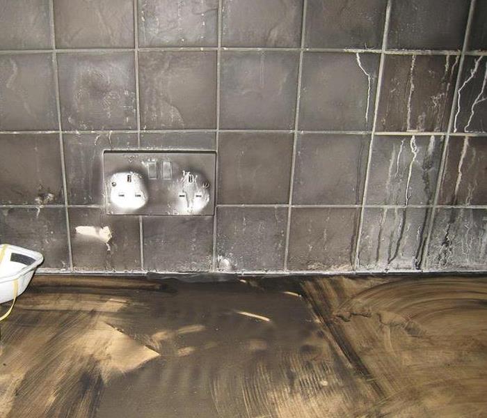 Soot damage from a fire
